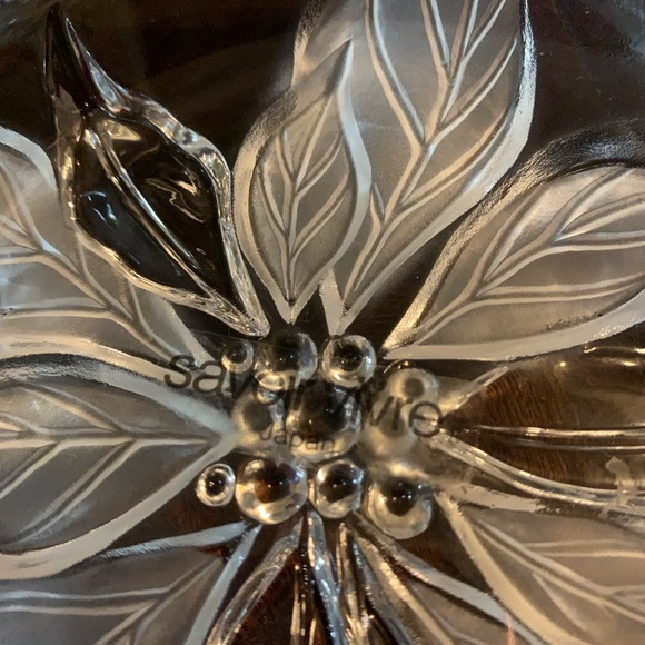 Savoir Vivre Japan Key Glass 5" Dish bowl,Floral Trinket Dish - Picture 5 of 6
